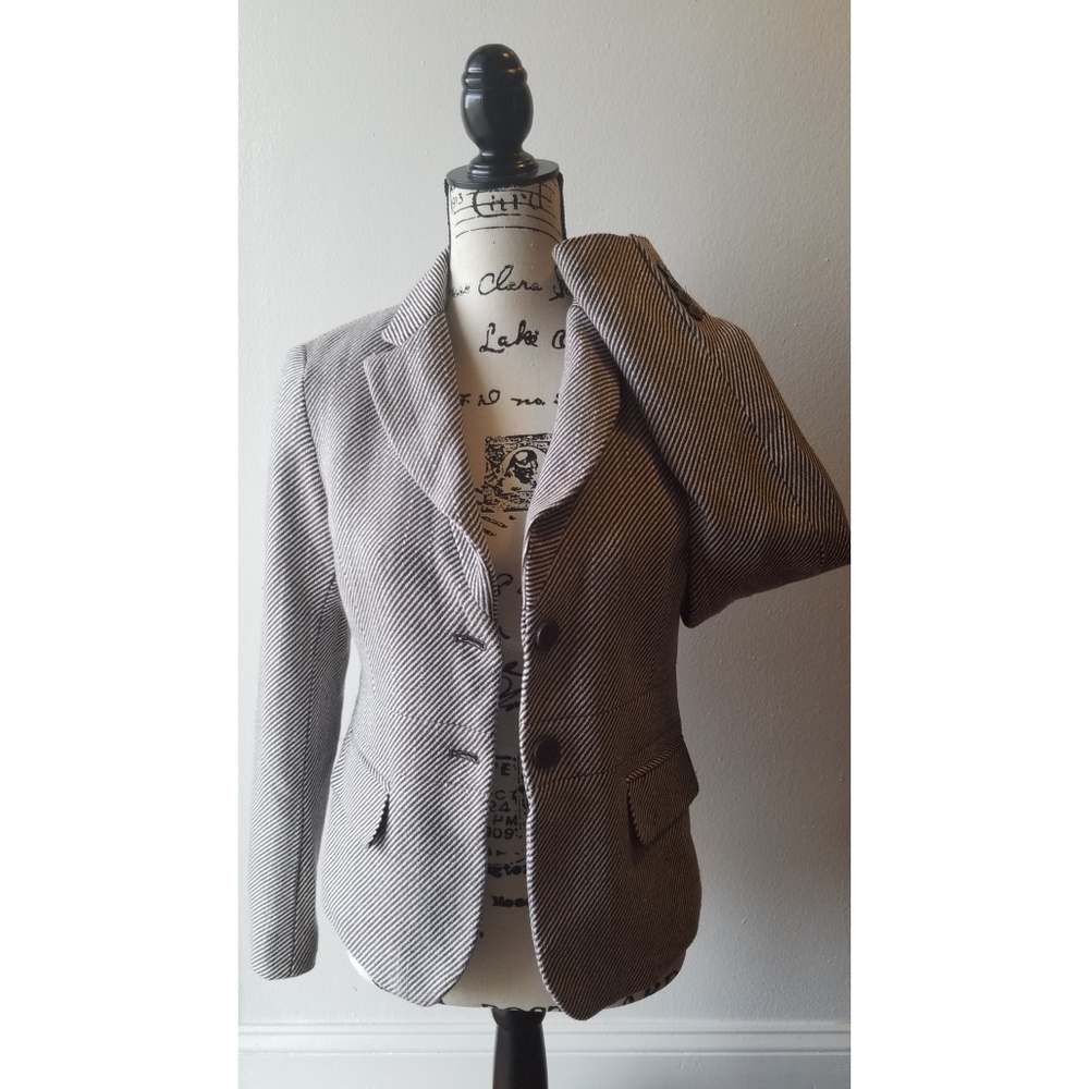 Striped Blazer - Brown